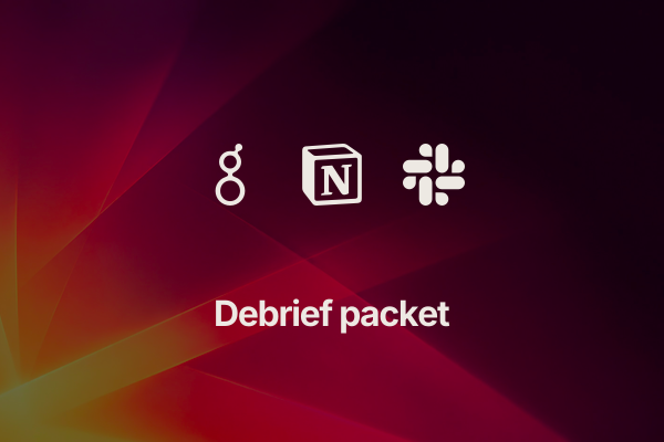 interview-debrief-synthesis: Debrief packet